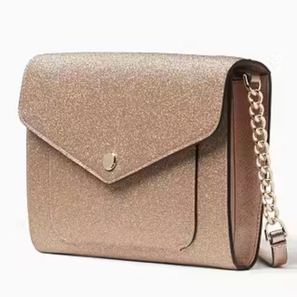 Kate Spade (NWT) Tinsel Flap Crossbody in Rose Gold - Picture 2 of 7